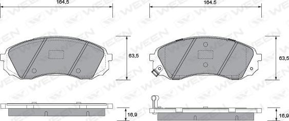 Ween 151-2584 - Kit pastiglie freno, Freno a disco autozon.pro