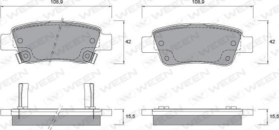 Ween 151-2585 - Kit pastiglie freno, Freno a disco autozon.pro