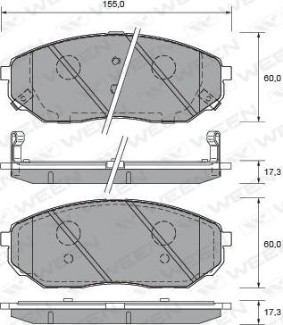 Ween 151-2580 - Kit pastiglie freno, Freno a disco autozon.pro