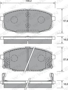 Ween 151-2582 - Kit pastiglie freno, Freno a disco autozon.pro