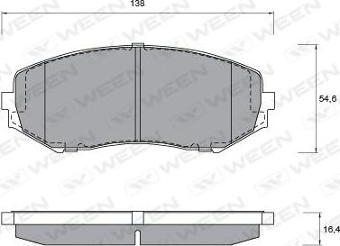 Ween 151-2587 - Kit pastiglie freno, Freno a disco autozon.pro