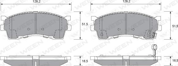 Ween 151-2521 - Kit pastiglie freno, Freno a disco autozon.pro