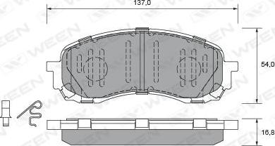 Ween 151-2575 - Kit pastiglie freno, Freno a disco autozon.pro