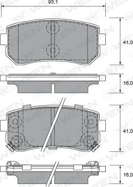 Ween 151-2571 - Kit pastiglie freno, Freno a disco autozon.pro