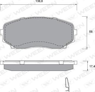 Ween 151-2573 - Kit pastiglie freno, Freno a disco autozon.pro