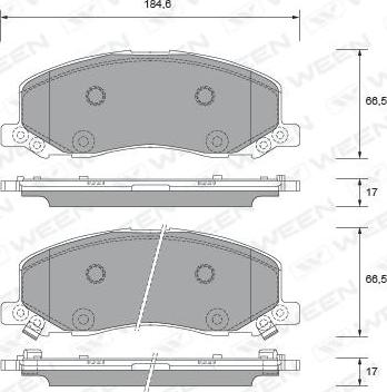 Ween 151-2690 - Kit pastiglie freno, Freno a disco autozon.pro