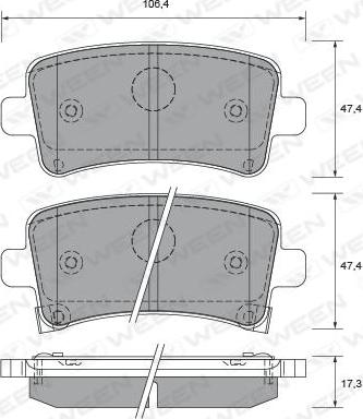 Ween 151-2693 - Kit pastiglie freno, Freno a disco autozon.pro