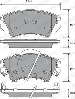 Ween 151-2692 - Kit pastiglie freno, Freno a disco autozon.pro