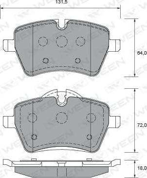 Ween 151-2647 - Kit pastiglie freno, Freno a disco autozon.pro