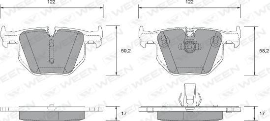 Ween 151-2658 - Kit pastiglie freno, Freno a disco autozon.pro