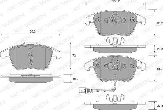 Ween 151-2682 - Kit pastiglie freno, Freno a disco autozon.pro