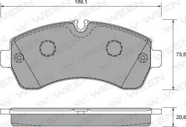 Ween 151-2634 - Kit pastiglie freno, Freno a disco autozon.pro