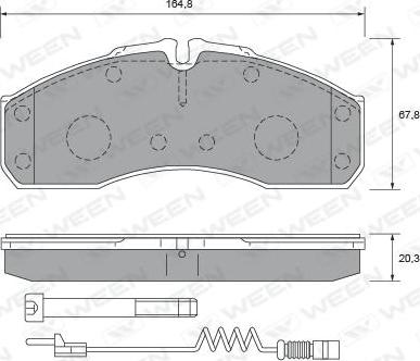 Ween 151-2632 - Kit pastiglie freno, Freno a disco autozon.pro