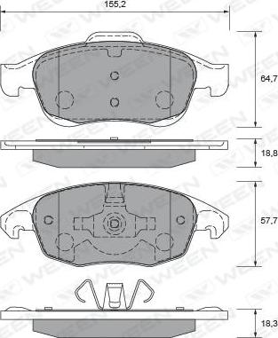 Ween 151-2629 - Kit pastiglie freno, Freno a disco autozon.pro