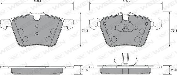 Ween 151-2626 - Kit pastiglie freno, Freno a disco autozon.pro