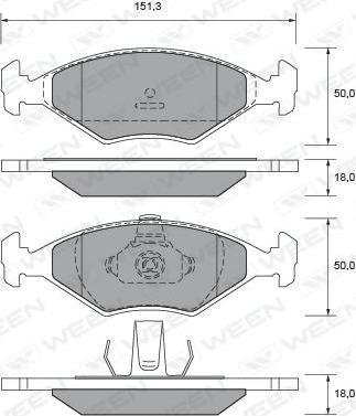 Ween 151-2675 - Kit pastiglie freno, Freno a disco autozon.pro