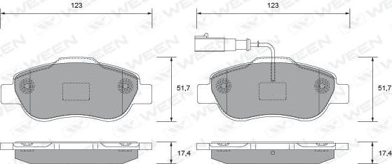 Ween 151-2672 - Kit pastiglie freno, Freno a disco autozon.pro