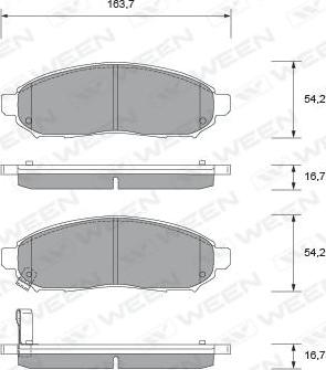 Ween 151-2095 - Kit pastiglie freno, Freno a disco autozon.pro