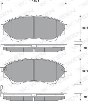 Ween 151-2084 - Kit pastiglie freno, Freno a disco autozon.pro