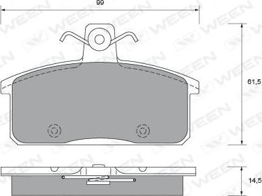 Ween 151-2196 - Kit pastiglie freno, Freno a disco autozon.pro