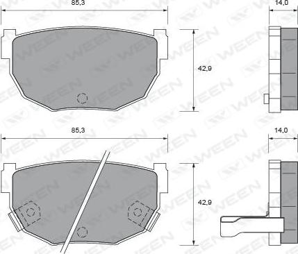 Ween 151-2152 - Kit pastiglie freno, Freno a disco autozon.pro