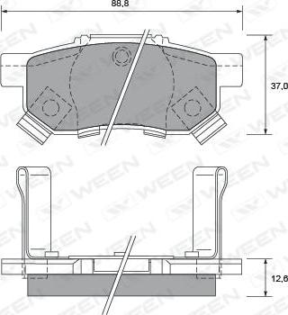 Ween 151-2169 - Kit pastiglie freno, Freno a disco autozon.pro