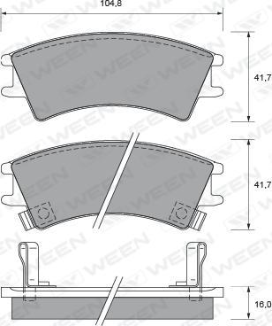 Ween 151-2165 - Kit pastiglie freno, Freno a disco autozon.pro