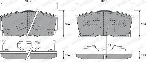 Ween 151-2166 - Kit pastiglie freno, Freno a disco autozon.pro