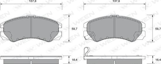 Ween 151-2162 - Kit pastiglie freno, Freno a disco autozon.pro