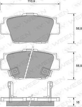 Ween 151-2104 - Kit pastiglie freno, Freno a disco autozon.pro