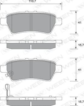 Ween 151-2106 - Kit pastiglie freno, Freno a disco autozon.pro