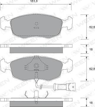 Ween 151-2101 - Kit pastiglie freno, Freno a disco autozon.pro