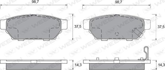 Ween 151-2107 - Kit pastiglie freno, Freno a disco autozon.pro