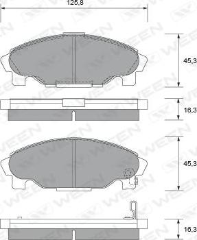 Ween 151-2111 - Kit pastiglie freno, Freno a disco autozon.pro