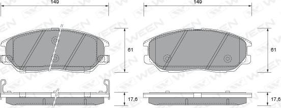 Ween 151-2184 - Kit pastiglie freno, Freno a disco autozon.pro