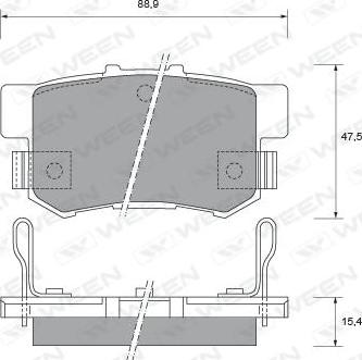 Ween 151-2186 - Kit pastiglie freno, Freno a disco autozon.pro