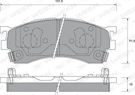 Ween 151-2187 - Kit pastiglie freno, Freno a disco autozon.pro