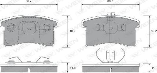 Ween 151-2138 - Kit pastiglie freno, Freno a disco autozon.pro