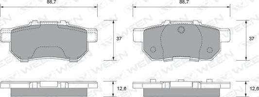 Ween 151-2133 - Kit pastiglie freno, Freno a disco autozon.pro