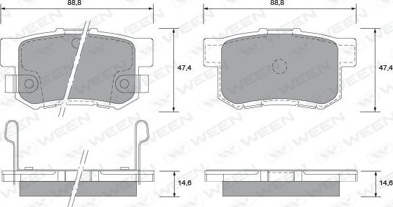 Ween 151-2170 - Kit pastiglie freno, Freno a disco autozon.pro