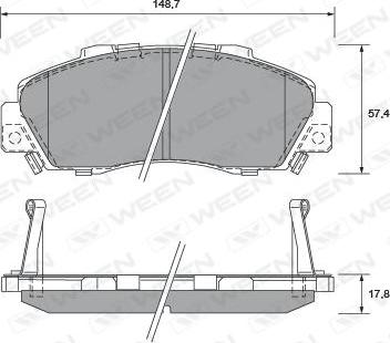 Ween 151-2171 - Kit pastiglie freno, Freno a disco autozon.pro