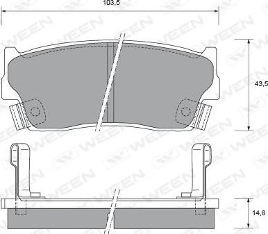 Ween 151-2178 - Kit pastiglie freno, Freno a disco autozon.pro