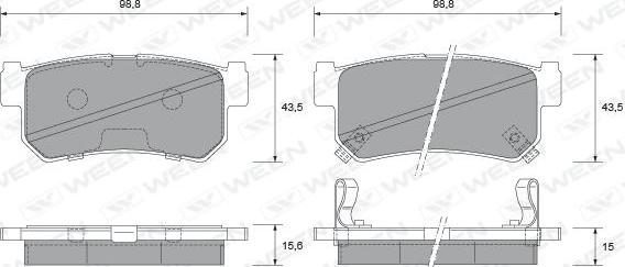 Ween 151-2344 - Kit pastiglie freno, Freno a disco autozon.pro