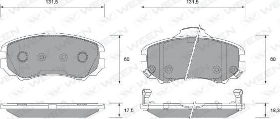 Ween 151-2348 - Kit pastiglie freno, Freno a disco autozon.pro