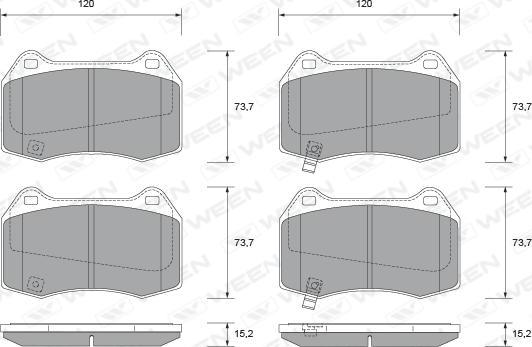 Ween 151-2343 - Kit pastiglie freno, Freno a disco autozon.pro