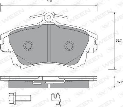 Ween 151-2351 - Kit pastiglie freno, Freno a disco autozon.pro