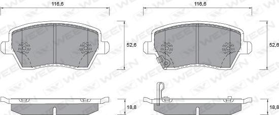 Ween 151-2358 - Kit pastiglie freno, Freno a disco autozon.pro