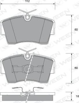 Ween 151-2352 - Kit pastiglie freno, Freno a disco autozon.pro