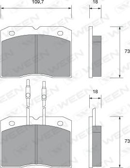 Ween 151-2363 - Kit pastiglie freno, Freno a disco autozon.pro