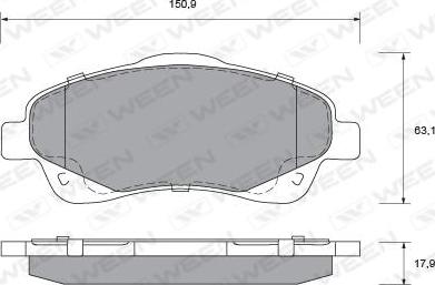 Ween 151-2305 - Kit pastiglie freno, Freno a disco autozon.pro